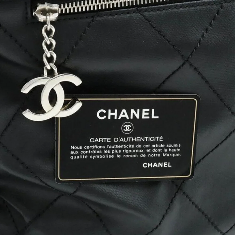Chanel Paris Biarritz GM Leather Black with Pouch Tote Bag